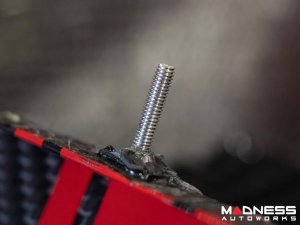 FIAT 500 Rear Diffuser - Carbon Fiber - Red Racing Stripe w/ White Scorpion